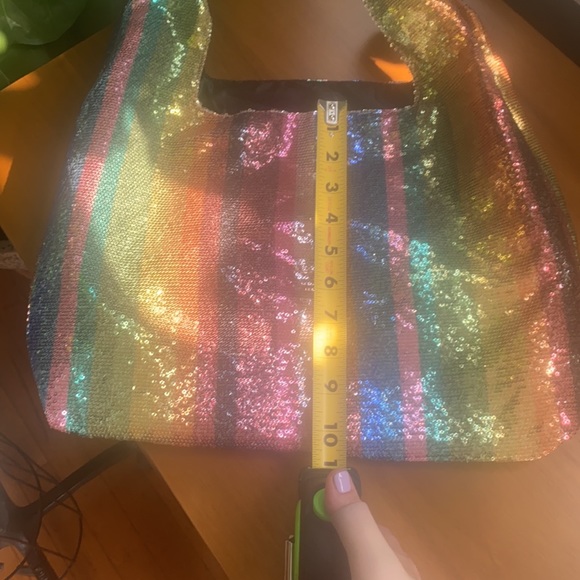 FAB rainbow Sequin Bag Purse Tote - Picture 12 of 12